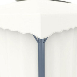 Berkfield Stylish Gazebo With Curtain&led String Lights 4X3 M Cream White - thumbnail 8