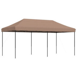 Walplus Foldable Party Tent Garden Gazebo Canopy Pop-Up Brown 580X292X315 Cm - thumbnail 2