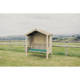 Churnet Valley Garden Furniture Ltd Cottage Arbour - Seats Three - L90 X W170 X H190 Cm - Minimal Assembly Required - Set Of Waterproof Cushions Included - thumbnail 2