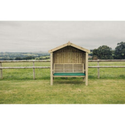 Churnet Valley Garden Furniture Ltd Cottage Arbour - Seats Three - L90 X W170 X H190 Cm - Minimal Assembly Required - Set Of Waterproof Cushions Included - thumbnail 1