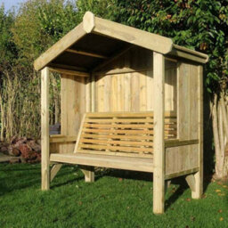 Churnet Valley Garden Furniture Ltd Cottage Arbour - Seats Three - L90 X W170 X H190 Cm - Minimal Assembly Required - Set Of Waterproof Cushions Included - thumbnail 4