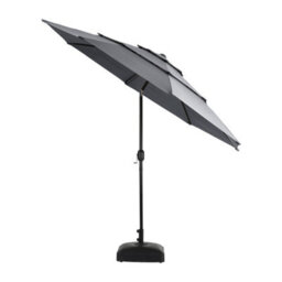 Breeins Light Grey Garden 3-Tier Umbrella Outdoor Garden Patio Umbrellas Parasol For Beach Backyard And Pool  With Crank And Tilt - thumbnail 4