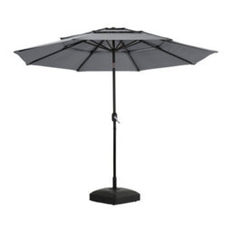 Breeins Light Grey Garden 3-Tier Umbrella Outdoor Garden Patio Umbrellas Parasol For Beach Backyard And Pool  With Crank And Tilt - thumbnail 3