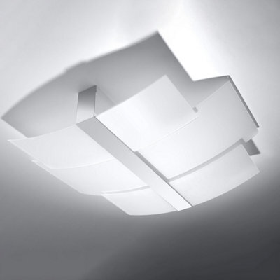 Luminosa Lighting Luminosa Celia 3 Light Decorative Flush Ceiling Light Chrome, White, E27 - image 1
