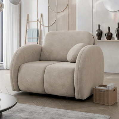 Convertible Armchair Bed Viva Comfy I With Storage Compact Single Sofa Sleeper For Small Spaces Beige - image 1