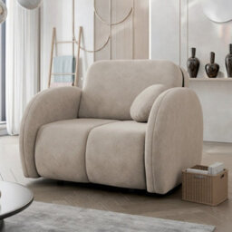 Convertible Armchair Bed Viva Comfy I With Storage Compact Single Sofa Sleeper For Small Spaces Beige - thumbnail 1