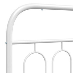 Berkfield Metal Bed Frame Without Mattress With Headboard White 200X200Cm - thumbnail 7