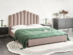 Beliani Bed Velvet Vincennes 160 X 200 Cm (Eu King Size) Taupe - thumbnail 2
