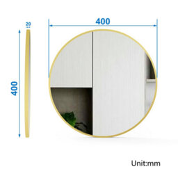 Sline 40Cm Round Mirror With Gold Aluminium Frame Suitable For Home Decor,bathroom And Dressing Table - thumbnail 2