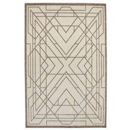 Light Grey Modern Chequered Geometric Easy To Clean Modern Bedroom Dining Room And Living Room Rug-120Cm X 180Cm - thumbnail 8