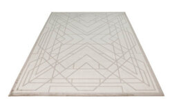 Light Grey Modern Chequered Geometric Easy To Clean Modern Bedroom Dining Room And Living Room Rug-120Cm X 180Cm - thumbnail 3