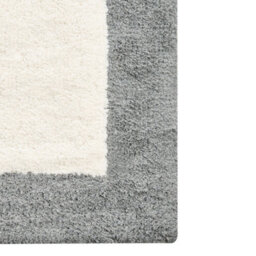Wyld And Coco Beige Grey Geometric Cotton Bath Mat 60 X 90 Cm Plush Absorbent - thumbnail 6