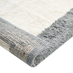 Wyld And Coco Beige Grey Geometric Cotton Bath Mat 60 X 90 Cm Plush Absorbent - thumbnail 5