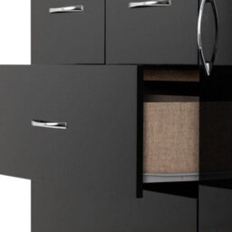 Seconique Nevada 5 Drawer 1 Door Low Wardrobe In Black Gloss Finish - thumbnail 8