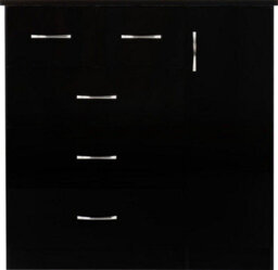 Seconique Nevada 5 Drawer 1 Door Low Wardrobe In Black Gloss Finish - thumbnail 5