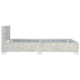Berkfield Bed Frame Grey Natural Rattan 140X200 Cm - thumbnail 4