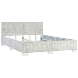 Berkfield Bed Frame Grey Natural Rattan 140X200 Cm - thumbnail 2