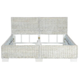 Berkfield Bed Frame Grey Natural Rattan 140X200 Cm - thumbnail 3