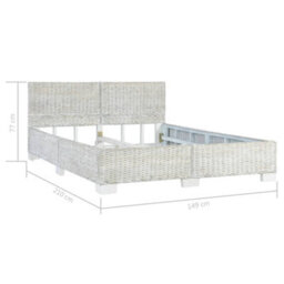 Berkfield Bed Frame Grey Natural Rattan 140X200 Cm - thumbnail 7