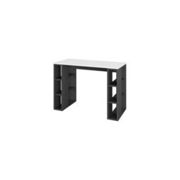 Decortie Modern Colmar 106Cm Working Desk Particleboard 3 Open Shelves Wall Fix H75Xw106Cm, White, Anthracite Grey - thumbnail 3