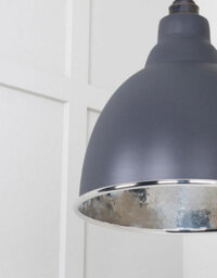 From the Anvil Hammered Nickel Brindley Pendant In Slate - thumbnail 6