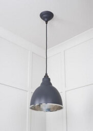 From the Anvil Hammered Nickel Brindley Pendant In Slate - thumbnail 4