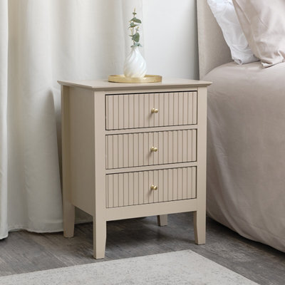Melody Maison 3 Drawer Bedside Table - Hales Tan Range - image 1