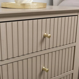 Melody Maison 3 Drawer Bedside Table - Hales Tan Range - thumbnail 8