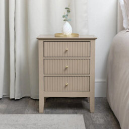 Melody Maison 3 Drawer Bedside Table - Hales Tan Range - thumbnail 3