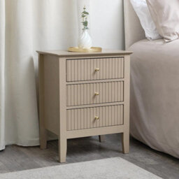 Melody Maison 3 Drawer Bedside Table - Hales Tan Range - thumbnail 2