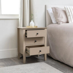 Melody Maison 3 Drawer Bedside Table - Hales Tan Range - thumbnail 6