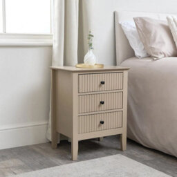 Melody Maison 3 Drawer Bedside Table - Hales Tan Range - thumbnail 5