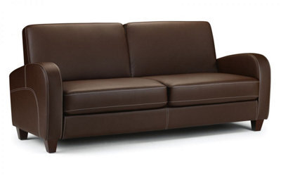 iLikeStores 3 Seater Sofa - Brown Faux Leather - image 1