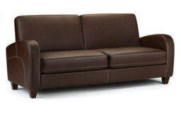 iLikeStores 3 Seater Sofa - Brown Faux Leather - thumbnail 1