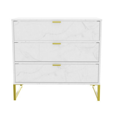 Tamworth 3 Drawer Chest Of Drawers In Marble (Ready Assembled) - image 1