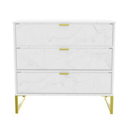 Tamworth 3 Drawer Chest Of Drawers In Marble (Ready Assembled)