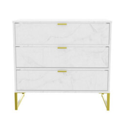 Tamworth 3 Drawer Chest Of Drawers In Marble (Ready Assembled) - thumbnail 2