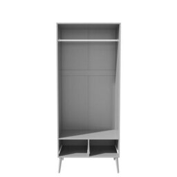 Urbn-Living Urbnliving 180Cm Height Grey Wardrobe With 2 Door 2 Drawer Scandi Legs Cupboard Hanging Rail Unit - thumbnail 6