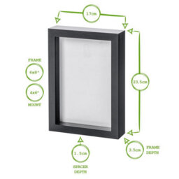 "Nicola Spring A5 (6 X 8"") Photo Frames - Black/white Mount - 3D Picture Frame Box Portrait Display Case (23.5 X 17Cm) Set Of 2" - thumbnail 4