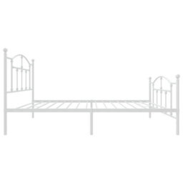 Berkfield Metal Bed Frame With Headboard And Footboard White 100X190 Cm - thumbnail 6