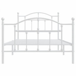 Berkfield Metal Bed Frame With Headboard And Footboard White 100X190 Cm - thumbnail 5