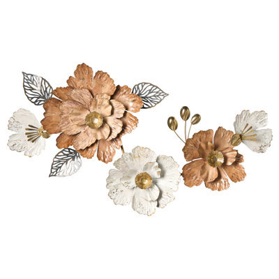 Beliani Wall Decor Flower Caesium 95 Cm Metal Multicolour - image 1