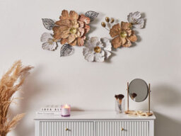 Beliani Wall Decor Flower Caesium 95 Cm Metal Multicolour - thumbnail 2