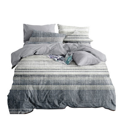 Neel Blue Double Printed Duvet Cover & 2 Matching Pillow Cases - Grey & Blue - image 1