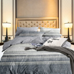 Neel Blue Double Printed Duvet Cover & 2 Matching Pillow Cases - Grey & Blue - thumbnail 7