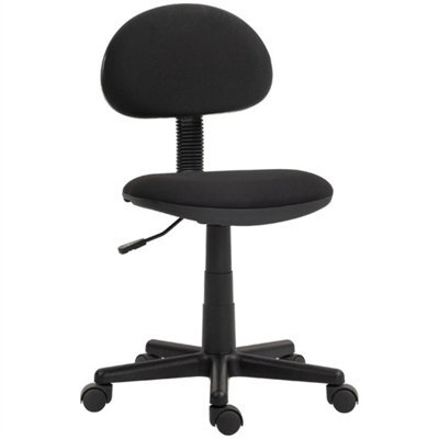 Armless Office Chair With Adjustable Height 360 Swivel Wheels Black - image 1