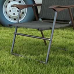 Wyld Haus Covani Set Of 2 Dark Brown Folding Garden Chairs With Breathable Mesh Seats - thumbnail 7