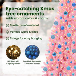Vidaxl Christmas Tree With 300 Leds With Stand Pink 180 Cm Pvc - thumbnail 9