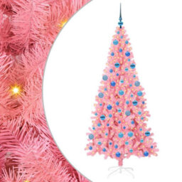 Vidaxl Christmas Tree With 300 Leds With Stand Pink 180 Cm Pvc - thumbnail 2