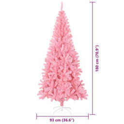 Vidaxl Christmas Tree With 300 Leds With Stand Pink 180 Cm Pvc - thumbnail 3